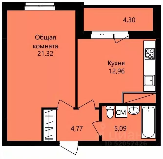 1-к кв. Мордовия, Саранск ул. Юрия Святкина, 14 (46.29 м) - Фото 0