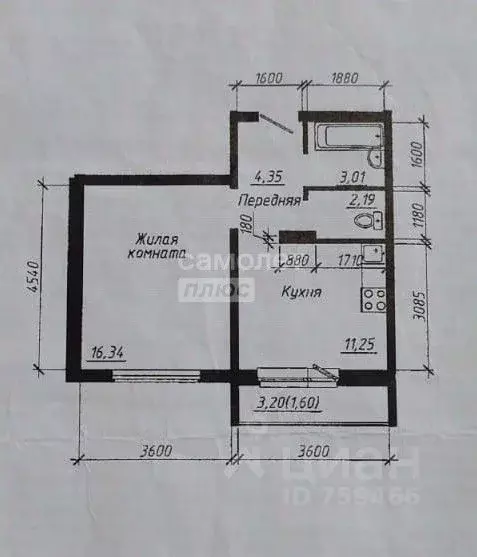 1-к кв. Новосибирская область, Новосибирск ул. Фадеева, 66/4 (37.0 м) - Фото 1