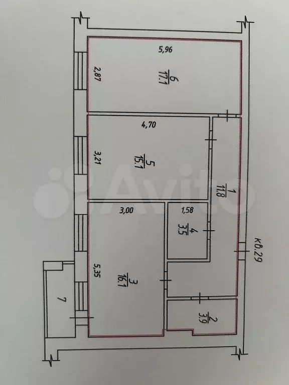 2-к. квартира, 70 м, 3/3 эт. - Фото 0