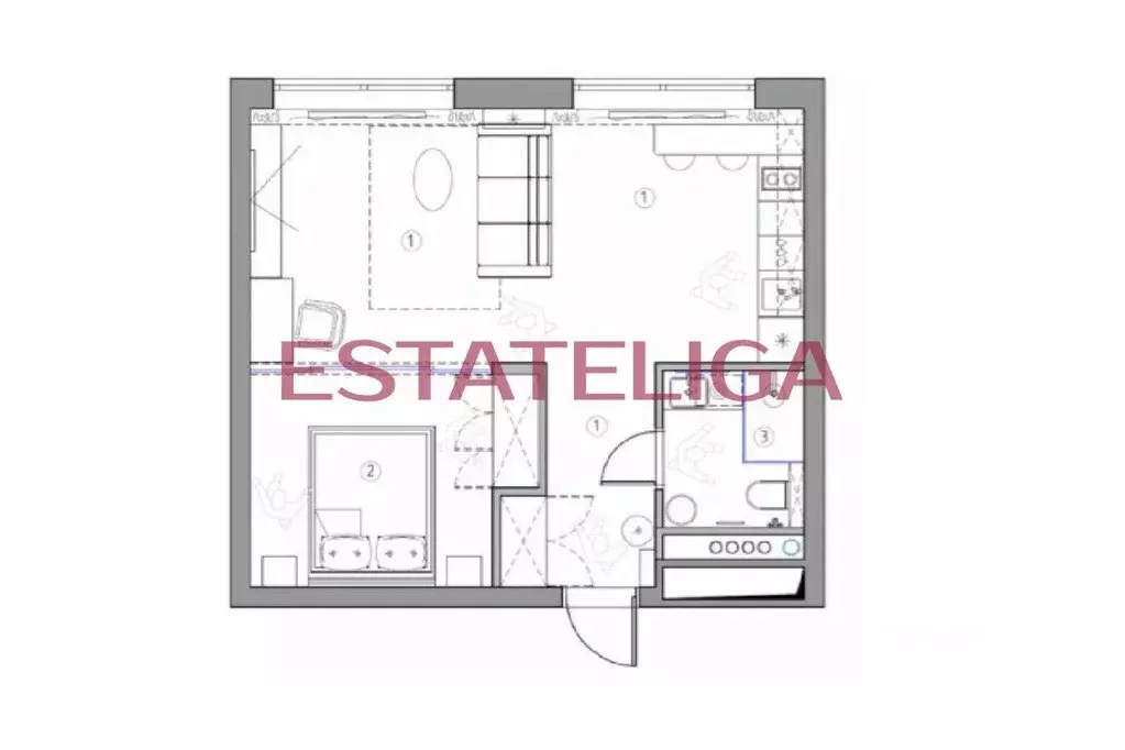 1-к кв. Москва Багратионовский проезд, 5Ак1 (45.0 м) - Фото 2