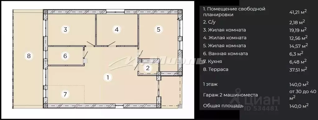 Коттедж в Крым, Симферопольский район, Мирновское с/пос, с. Белоглинка ... - Фото 2