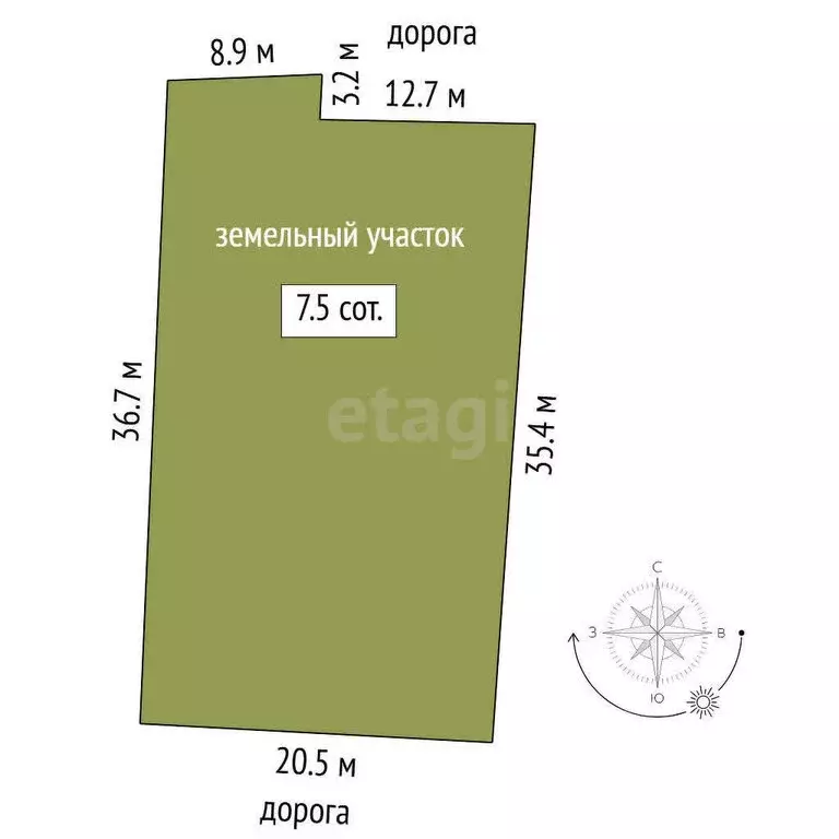 Участок в Тюмень, микрорайон Быкова (7.5 м) - Фото 0