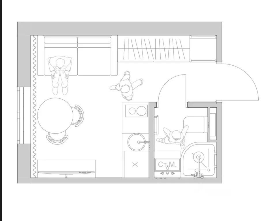 Студия Москва ул. Алексея Свиридова, 1 (13.0 м) - Фото 1