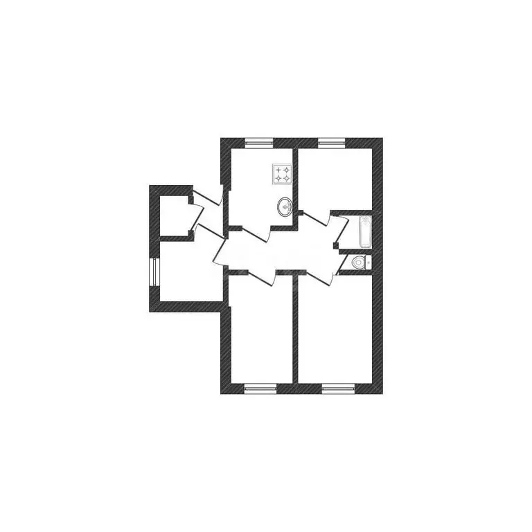 3-комнатная квартира: посёлок Викторополь, Новая улица, 6 (51.8 м) - Фото 1