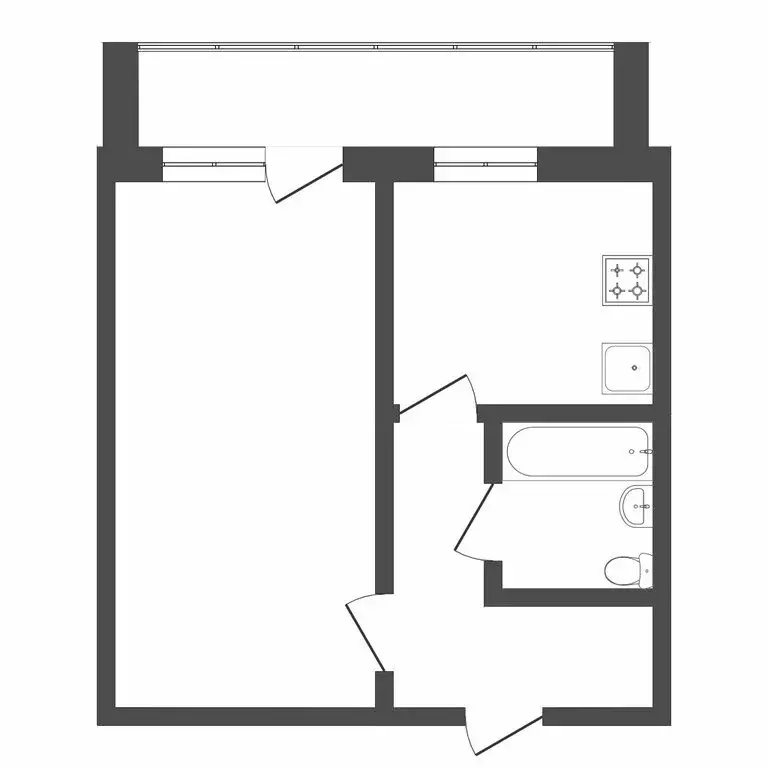1-комнатная квартира: Тюмень, улица Максима Горького, 10к1 (30.1 м) - Фото 1