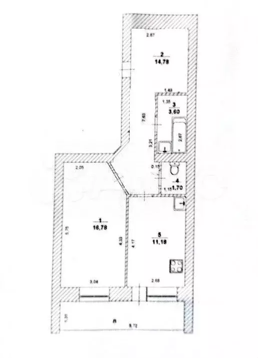 1-к. квартира, 48 м, 2/5 эт. - Фото 1