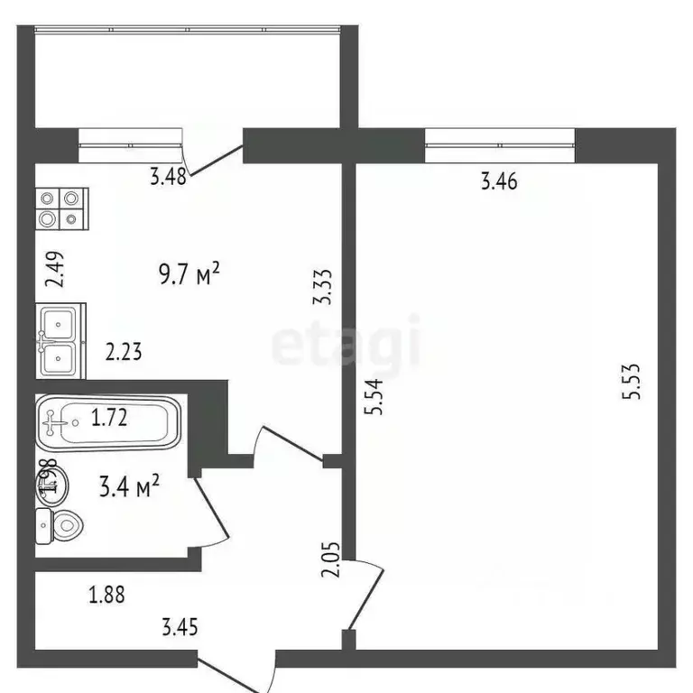 1-к кв. Мордовия, Саранск ул. Косарева, 117 (37.2 м) - Фото 1