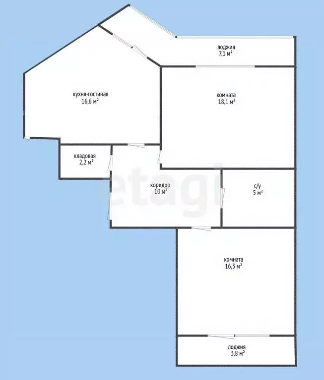 2-к кв. Краснодарский край, Новороссийск ул. Куникова, 55к2 (68.0 м) - Фото 1