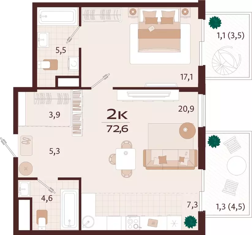 2-к кв. Крым, Ялта ул. Спендиарова, 5 (72.6 м) - Фото 1