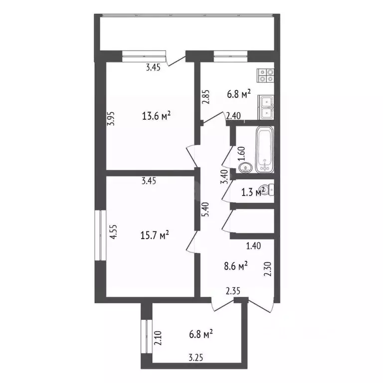 2-к кв. Ростовская область, Аксайский район, пос. Рассвет Институтская ... - Фото 1