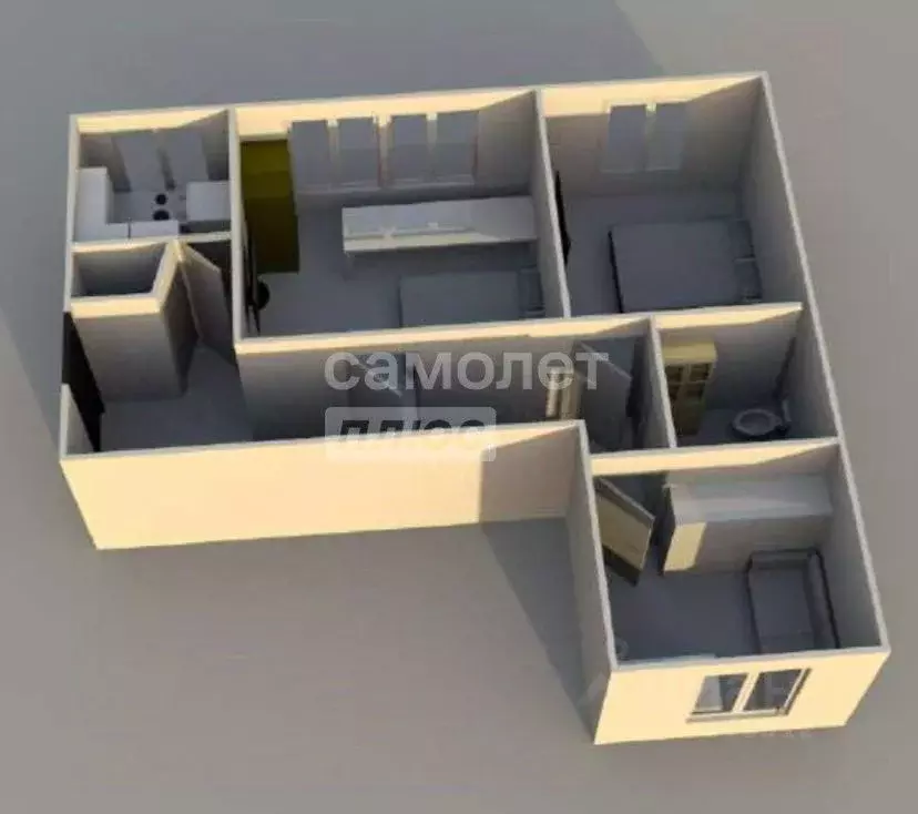 3-к кв. Московская область, Домодедово ул. Текстильщиков, 31Г (77.6 м) - Фото 2