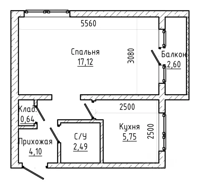 1-к кв. Кабардино-Балкария, Нальчик ул. Кирова (32.2 м) - Фото 2