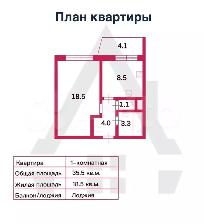 1-к. квартира, 35,5 м, 7/22 эт. - Фото 0