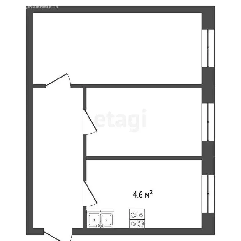 2-комнатная квартира: Камышлов, Молодогвардейская улица, 21А (36.6 м) - Фото 1