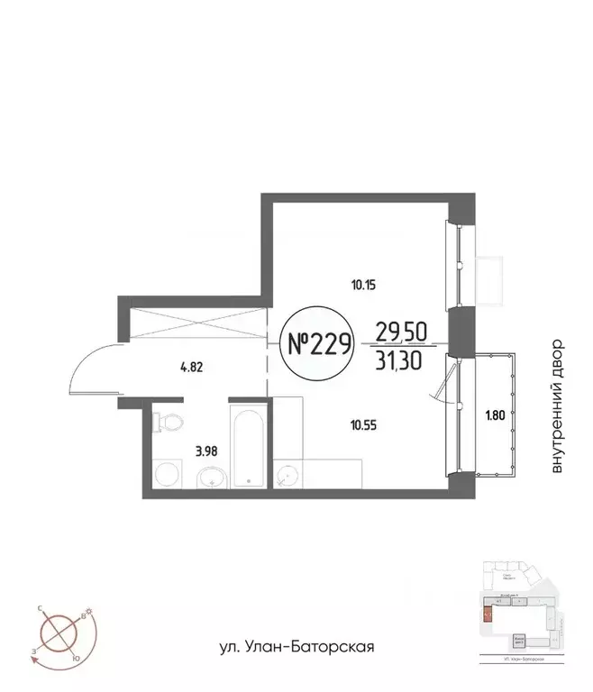 1-к кв. Иркутская область, Иркутск Макс жилой комплекс (31.3 м) - Фото 0