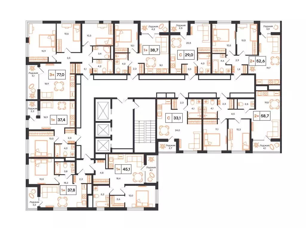 Квартира-студия: Тюмень, микрорайон ДОК (33.1 м) - Фото 1