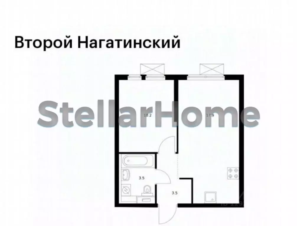 1-к кв. Москва 2-й Нагатинский проезд, 2/3 (35.5 м) - Фото 2
