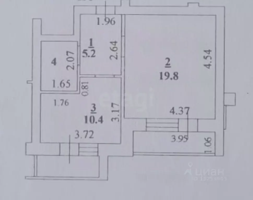 1-к кв. Липецкая область, Липецк ул. С.С. Бехтеева, 10 (38.8 м) - Фото 2
