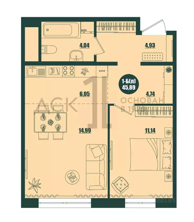 1-к кв. Ханты-Мансийский АО, Сургут 39-й мкр, Крылов жилой комплекс ... - Фото 1