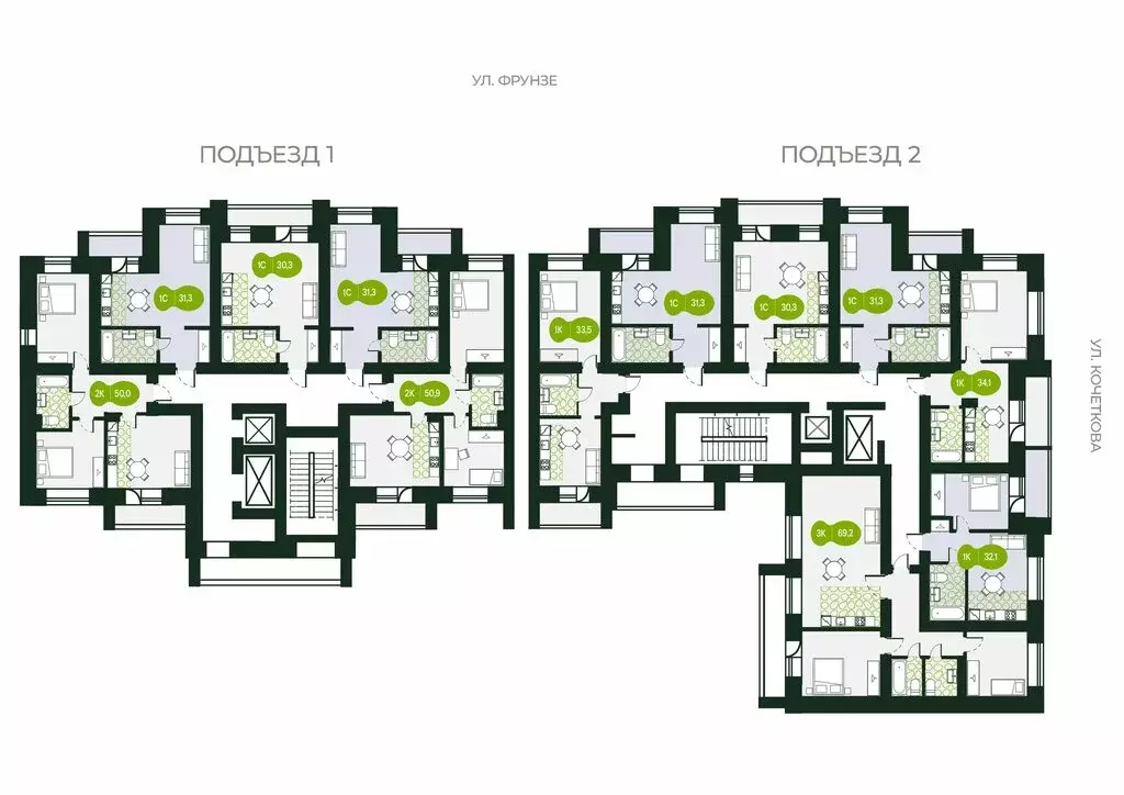 1-комнатная квартира: Чита, Центральный район (33.5 м) - Фото 1