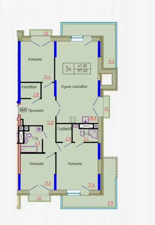 2-комнатная квартира: Тверь, улица Малая Самара, 5А (128 м) - Фото 1