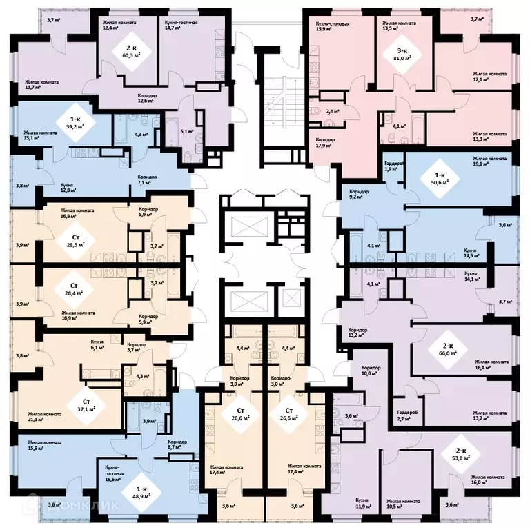 Продаётся 2-к квартира, 66 м - Фото 1