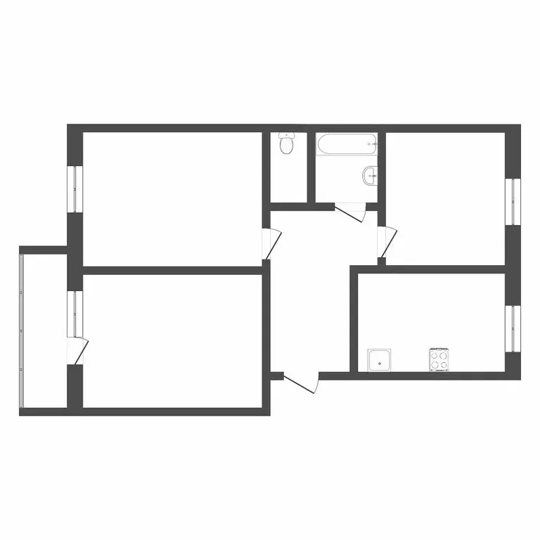 3-комнатная квартира: Тюмень, Ставропольская улица, 3 (57.7 м) - Фото 0