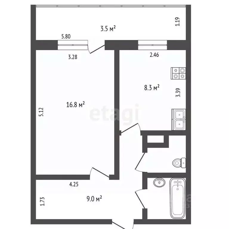 1-к кв. Пермский край, Пермь Вагонная ул., 29 (38.4 м) - Фото 1