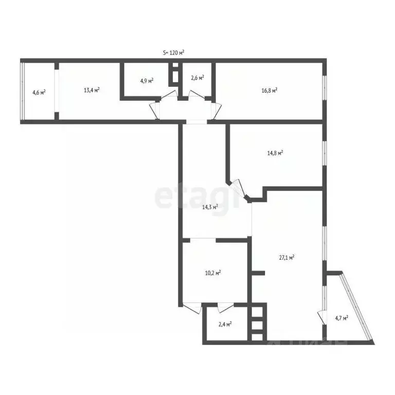 3-к кв. Тульская область, Тула ул. Макаренко, 9Б (124.5 м) - Фото 2