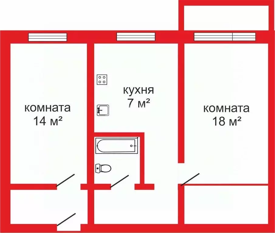 2-к кв. Челябинская область, Челябинск ул. Овчинникова, 11 (42.7 м) - Фото 1