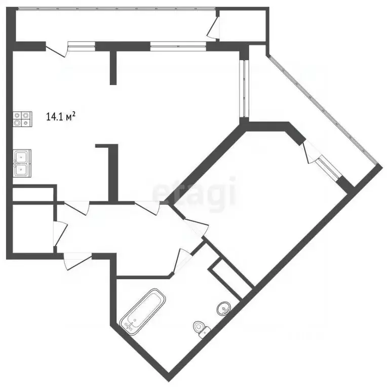 2-к кв. Ленинградская область, Кудрово г. Всеволожский район, ... - Фото 2