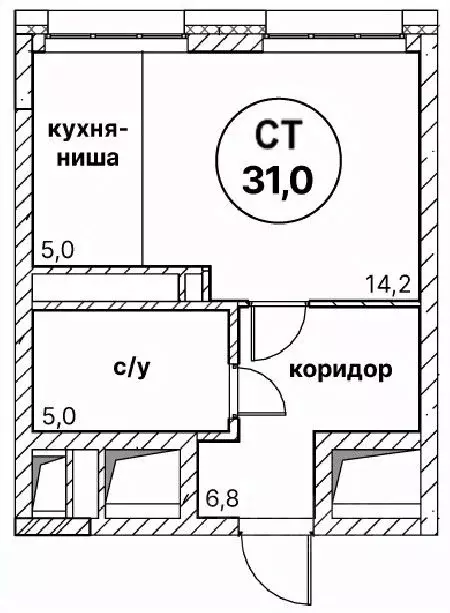 1-к кв. Нижегородская область, Нижний Новгород Мещерское Озеро ... - Фото 1
