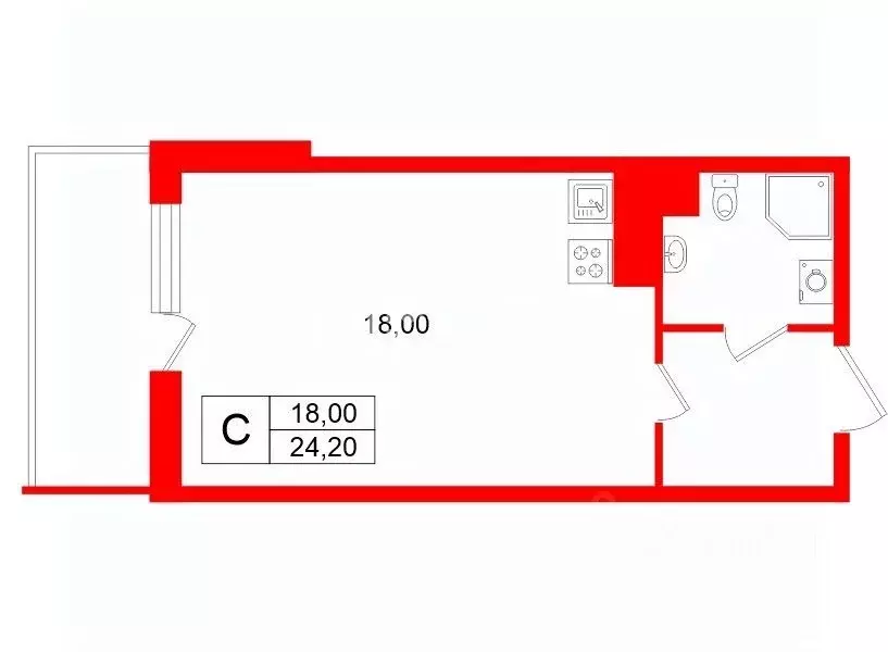 Студия Ленинградская область, Мурино Всеволожский район, просп. ... - Фото 2