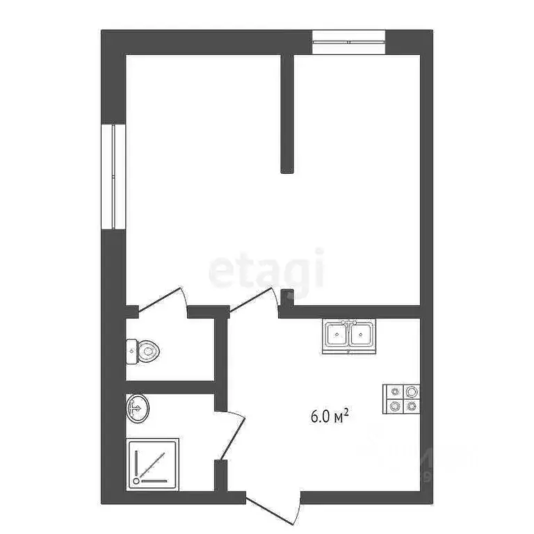 1-к кв. Тюменская область, Тюмень ул. Парфенова, 20 (23.0 м) - Фото 2