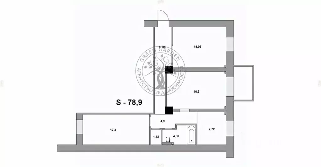 3-к кв. Свердловская область, Екатеринбург просп. Седова, 43 (79.0 м) - Фото 1