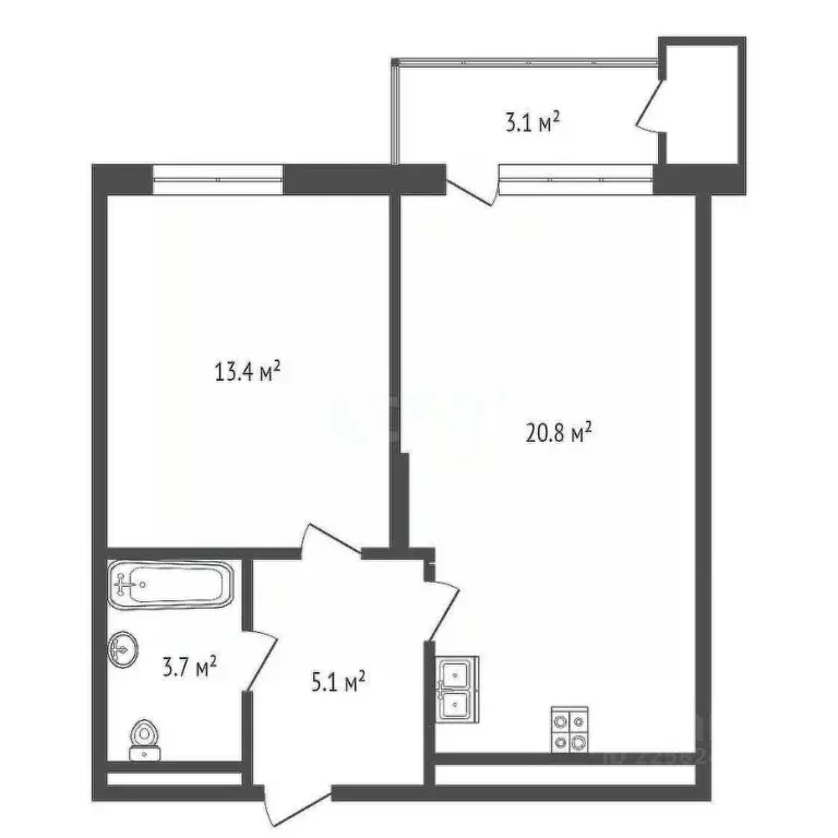 1-к кв. Удмуртия, Ижевск ул. Холмогорова, 89 (46.3 м) - Фото 0
