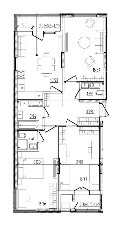 3-к кв. Краснодарский край, Новороссийск Моренуар жилой комплекс ... - Фото 1