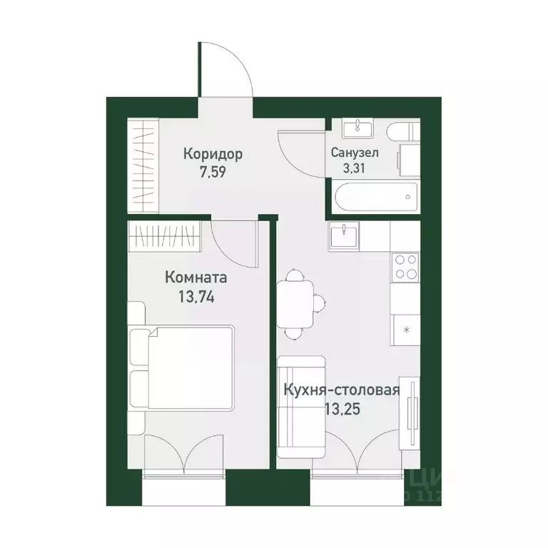 1-к кв. Свердловская область, Екатеринбург ул. Амундсена, 165 (36.7 м) - Фото 0