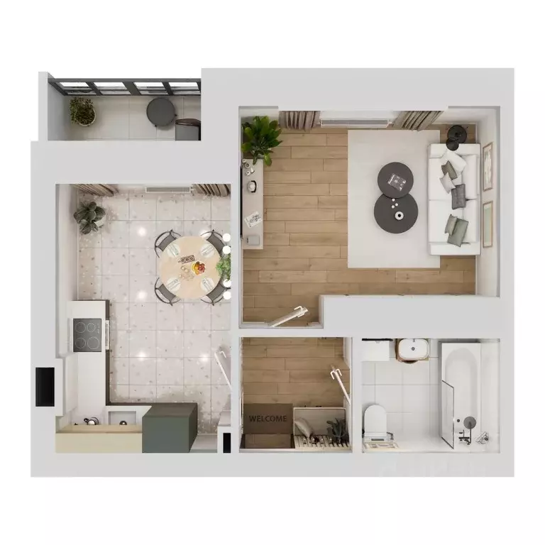 1-к кв. Калужская область, Калуга городской округ, д. Лихун  (37.29 м) - Фото 2