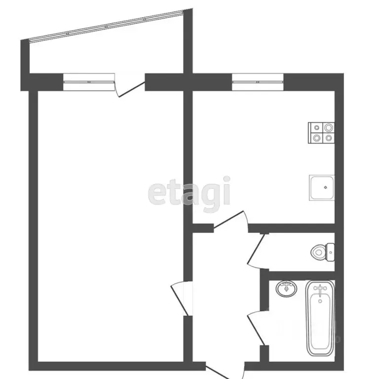 1-к кв. Тюменская область, Тюмень Широтная ул., 43 (33.0 м) - Фото 2