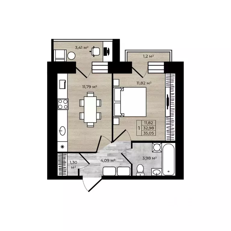 1-к кв. Ярославская область, Ярославль 2-й мкр,  (37.59 м) - Фото 1