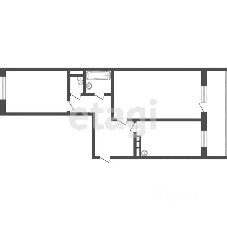 2-к кв. Томская область, Северск проезд Новый, 12 (53.2 м) - Фото 2