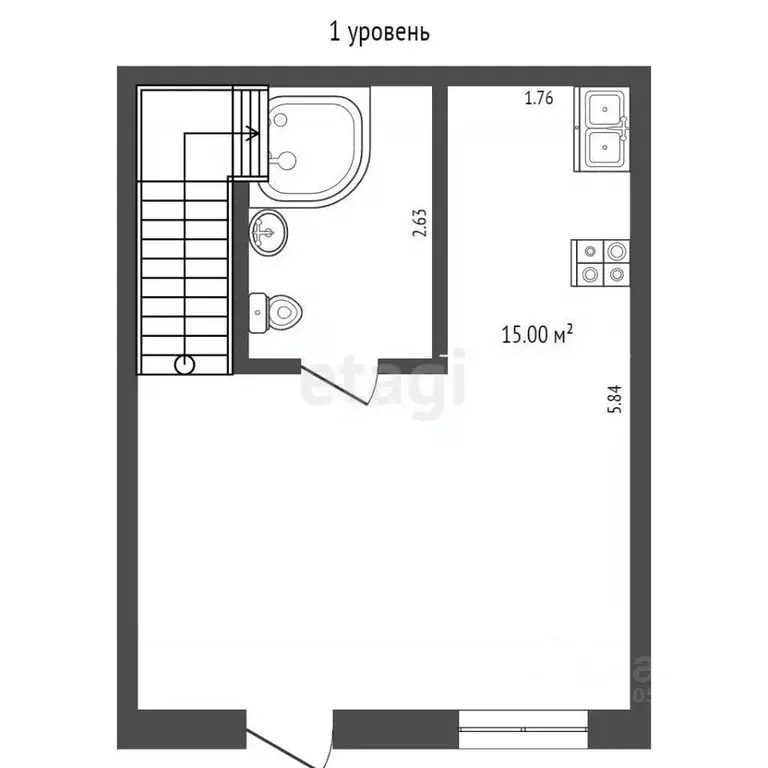 1-к кв. Ростовская область, Таганрог Энергетическая ул., 218В (44.0 м) - Фото 2