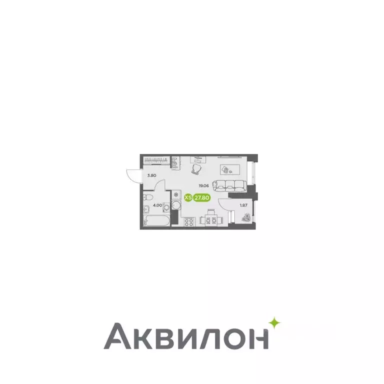 Студия Архангельская область, Архангельск АКвартал жилой комплекс ... - Фото 0