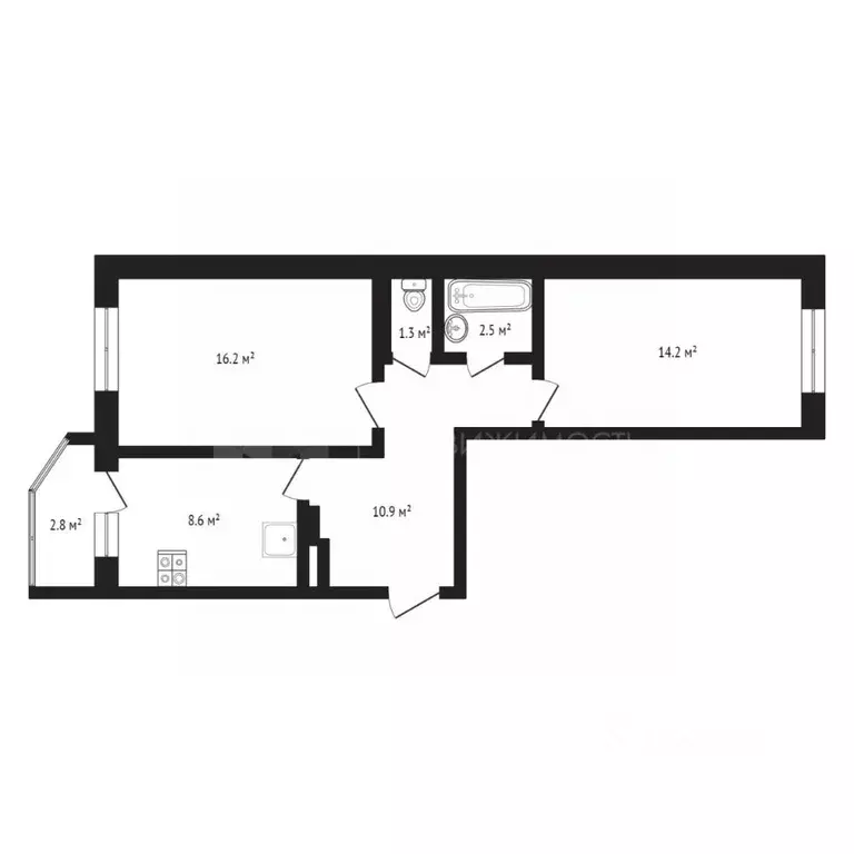 2-к кв. Тюменская область, Тюмень Антипино мкр, ул. Беловежская, 21 ... - Фото 2