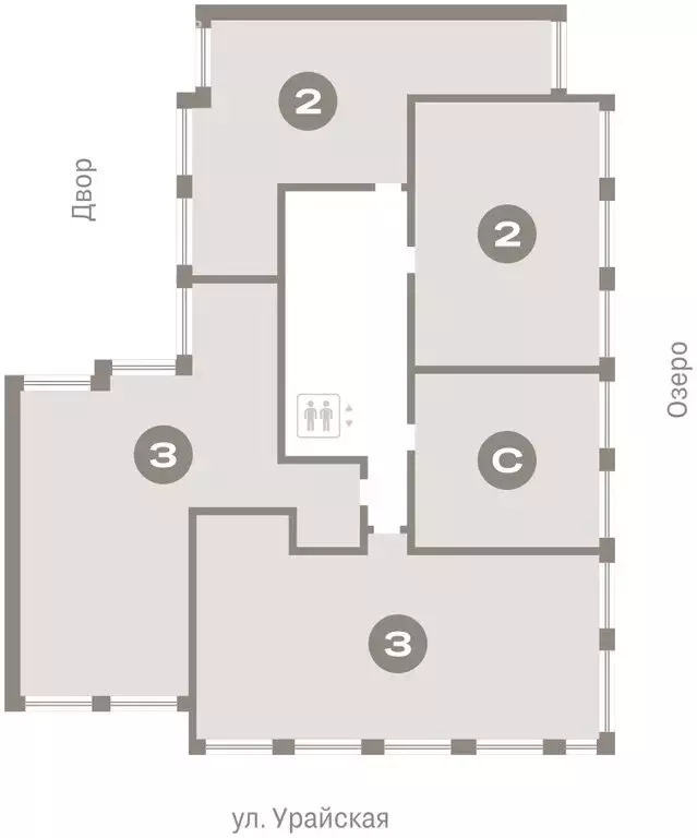 2-комнатная квартира: Тюмень, жилой комплекс Дом у Озера (63.12 м) - Фото 1
