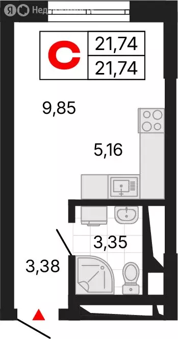 Квартира-студия: Екатеринбург, жилой район Втузгородок, ЖК Алиса ... - Фото 2
