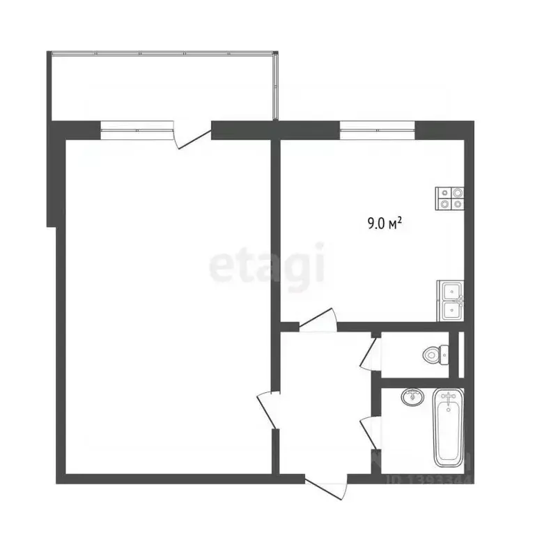 1-к кв. Тюменская область, Тюмень Народная ул., 8 (32.5 м) - Фото 1