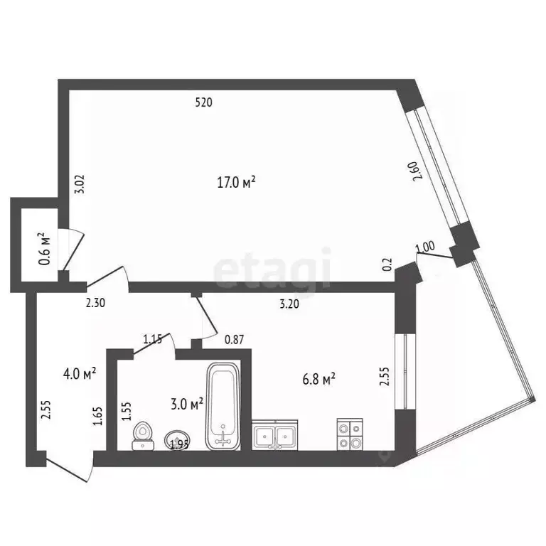 1-к кв. Архангельская область, Коряжма Советская ул., 12 (31.4 м) - Фото 2