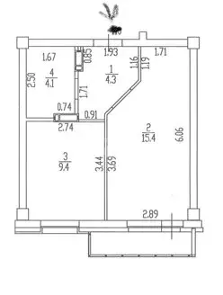 1-комнатная квартира: Барнаул, улица Сергея Ускова, 37 (33.2 м) - Фото 1